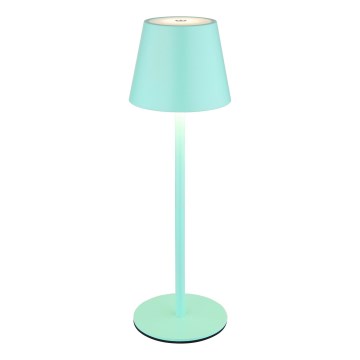 Globo - Lampe de table d'extérieur LED tactile, rechargeable et dimmable 3 en 1, 3W/5V, 3000/4000/5000K, IP54, batterie 1800 mAh, vert menthe