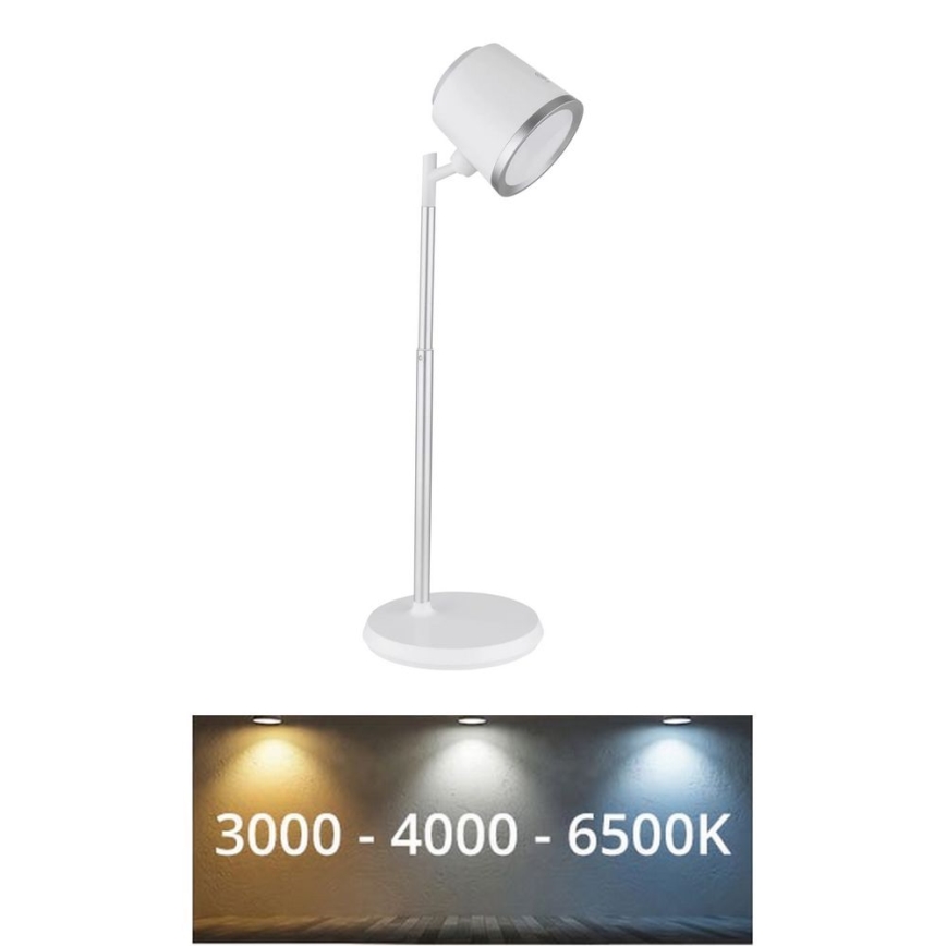 Globo - Lampe de table tactile à intensité variable 4en1 LED/6W/3,7V 3000K/4000K/6500K 1500 mAh USB blanc