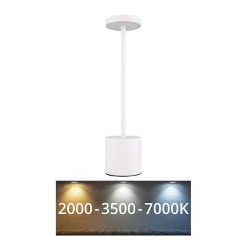 Globo - Lampe de table tactile à intensité variable LED/1,2W/3,7V 2000K/3500K/7000K 1200 mAh USB blanc