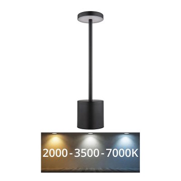 Globo - Lampe de table tactile à intensité variable LED/1,2W/3,7V 2000K/3500K/7000K 1200 mAh USB noir