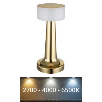 Globo - Lampe de table tactile à intensité variable LED/1W/3,7V 2700K/4000K/6500K 800 mAh USB doré