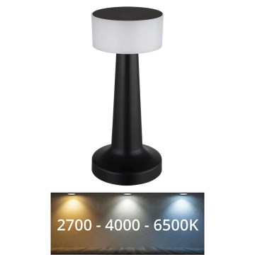 Globo - Lampe de table tactile à intensité variable LED/1W/3,7V 2700K/4000K/6500K 800 mAh USB noir