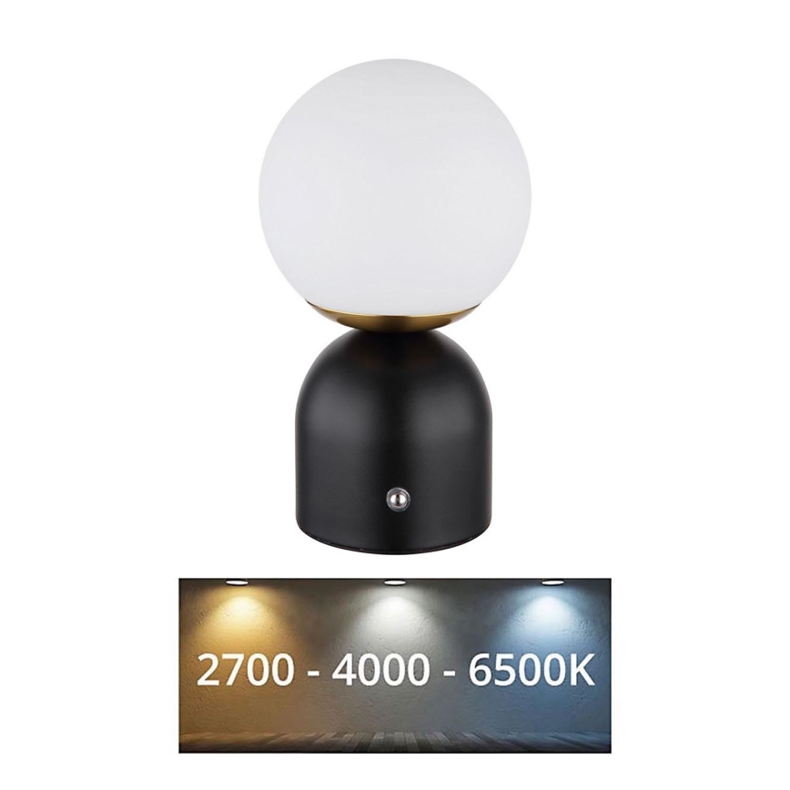 Globo - Lampe de table tactile à intensité variable LED/2,5W/3,7V 2700/4000/65000K 1800 mAh USB noir