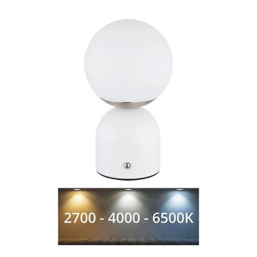 Globo - Lampe de table tactile à intensité variable LED/2,5W/3,7V 2700/4000/6500K 1800 mAh USB blanc