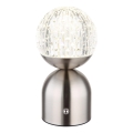 Globo - Lampe de table tactile à intensité variable LED/2,5W/3,7V 2700/4000/6500K 1800 mAh USB chrome mat