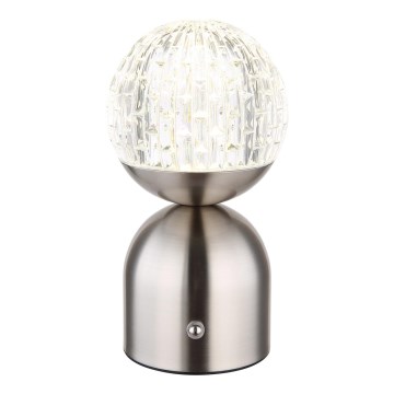 Globo - Lampe de table tactile à intensité variable LED/2,5W/3,7V 2700/4000/6500K 1800 mAh USB chrome mat