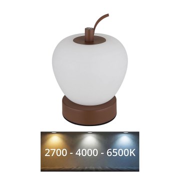 Globo - Lampe de table tactile à intensité variable LED/2W/3,7V 2700K/4000K/6500K 1200 mAh USB marron