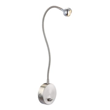Globo - Lampe flexible à LED 3W/230V, chrome brillant