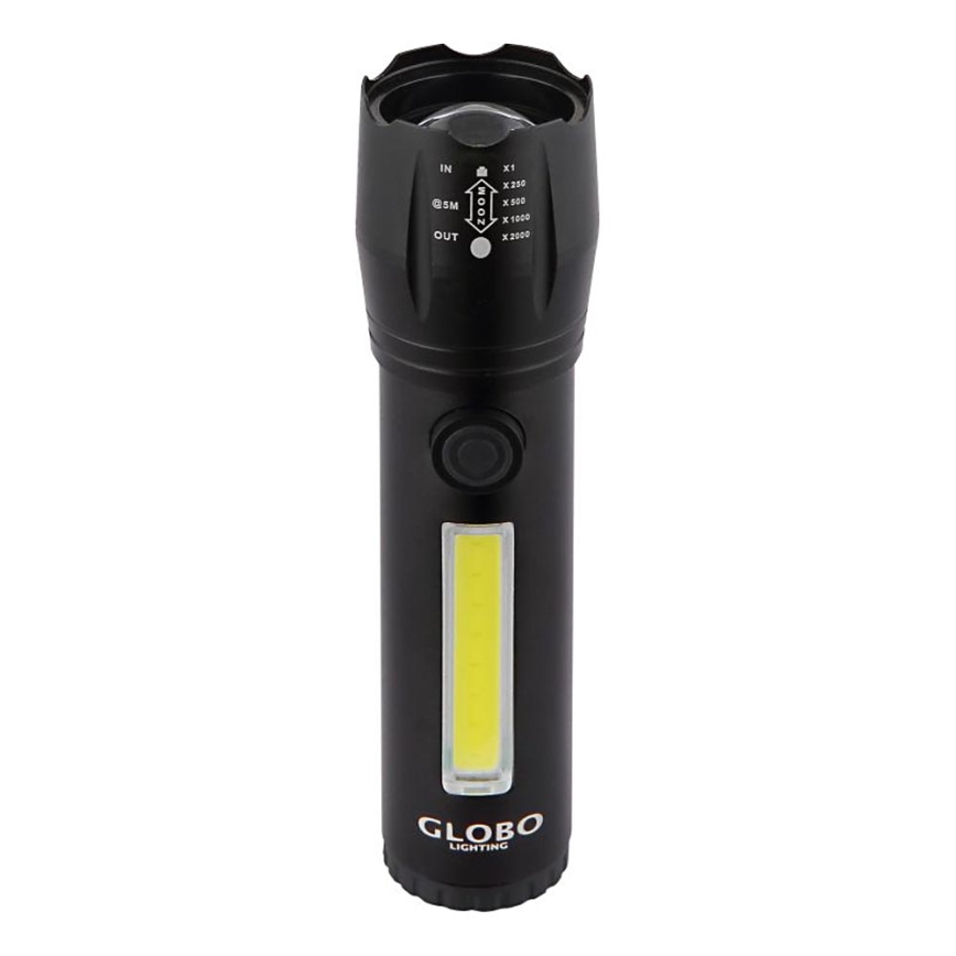 Globo - LED Akku-Taschenlampe LED/3W/5V + COB/3W 5500K 1200 mAh