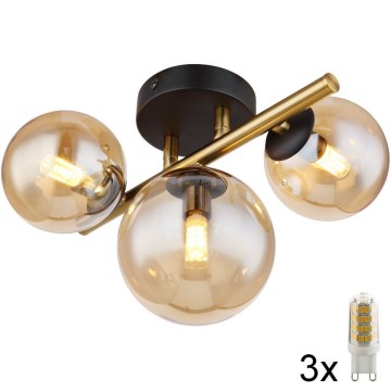 Globo - LED-Aufbauleuchte RIHA 3xG9/3,5W/230V Messing