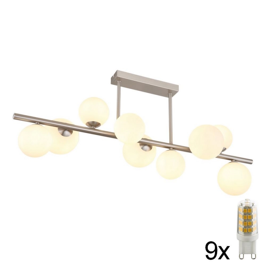Globo - LED-Deckenleuchte an Stange 9xG9/3W/230V matt Chrom