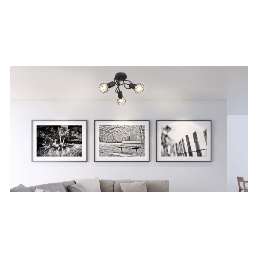 Globo - LED Deckenleuchte 3xE14/6W/230V Schwarz