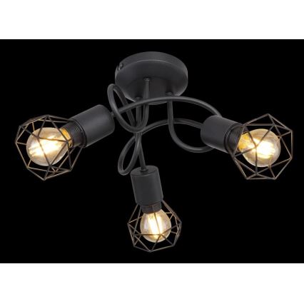 Globo - LED Deckenleuchte 3xE14/6W/230V Schwarz