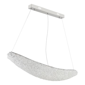 Globo - LED-dimmbare Pendelleuchte an Stahlseil LED/40W/230V 2700-6000K glänzender Chrom + Fernbedienung
