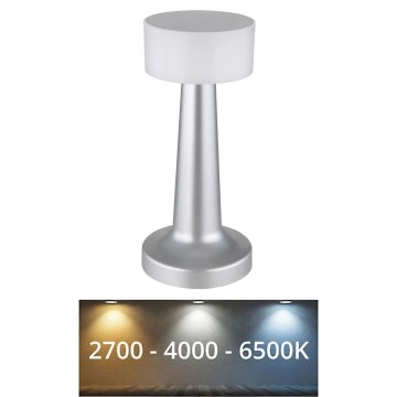 Globo - LED dimmbare Touch-Tischlampe LED/1W/3,7V 2700K/4000K/6500K 800 mAh USB matt Chrom