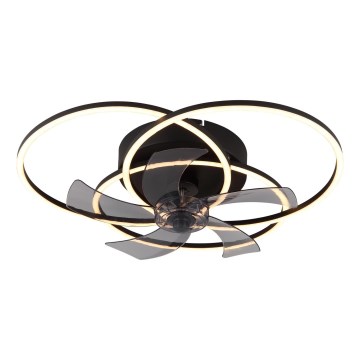 Globo - LED-dimmbarer Deckenventilator LED/40W/230V 3000-6500K schwarz + Fernbedienung