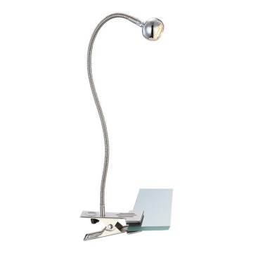 Globo - LED flexible Klemmlampe mit Clip LED/3W/230V mattchrom