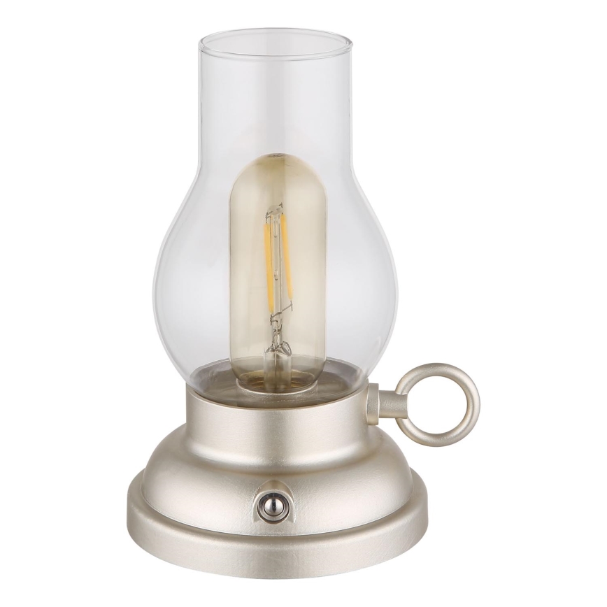 Globo - LED Lampada da tavolo touch ricaricabile e dimmerabile LED/1W/3,7V 1200 mAh cromo opaco