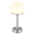 Globo - LED Lampada da tavolo touch ricaricabile e dimmerabile LED/2,5W/5V 1800mAh 2800K argento