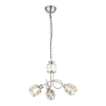 Globo - LED Lampadario a sospensione con catena 3xE14/40W/230V + LED/5W