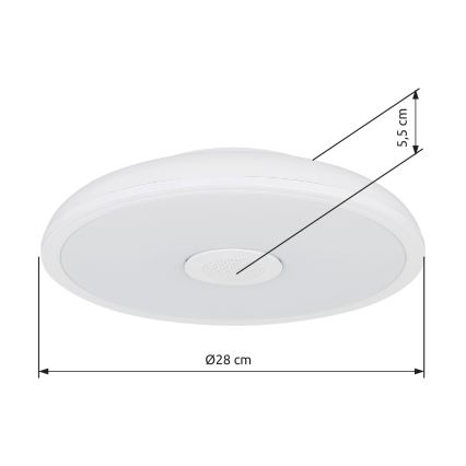 Globo - Dimmbare LED-RGBW Badezimmerleuchte mit Lautsprecher LED/18W/230V 3000-6500K IP44 + Fernbedienung