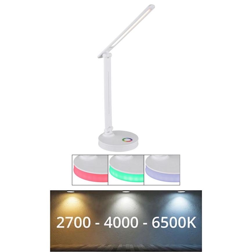 Globo - LED RGBW Lampada da tavolo touch dimmerabile LED/5W/230V + LED/2W 2700K/4000K/6500K bianco