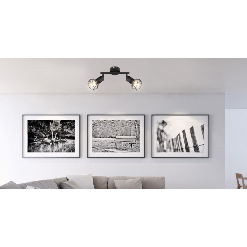 Globo - LED Einbauleuchte 2xE14/6W/230V schwarz