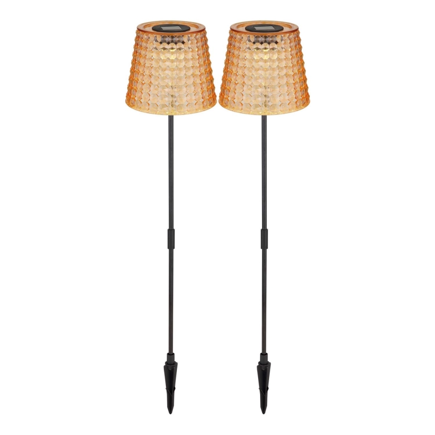 Globo - LOT 2x Éclairage solaire LED/0,06W/3V IP44 40 mAh orange