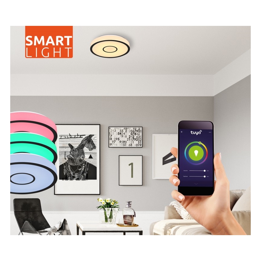 Globo- Luminaire RGB à intensité variable de salle de bain LED/30W/230V IP44 Wi-Fi Tuya + Télécommande
