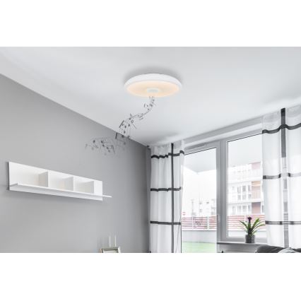 Globo - Luminaire à intensité variable RGBW salle de bain avec haut-parleur LED/18W/230V 3000-6500K IP44 + télécommande