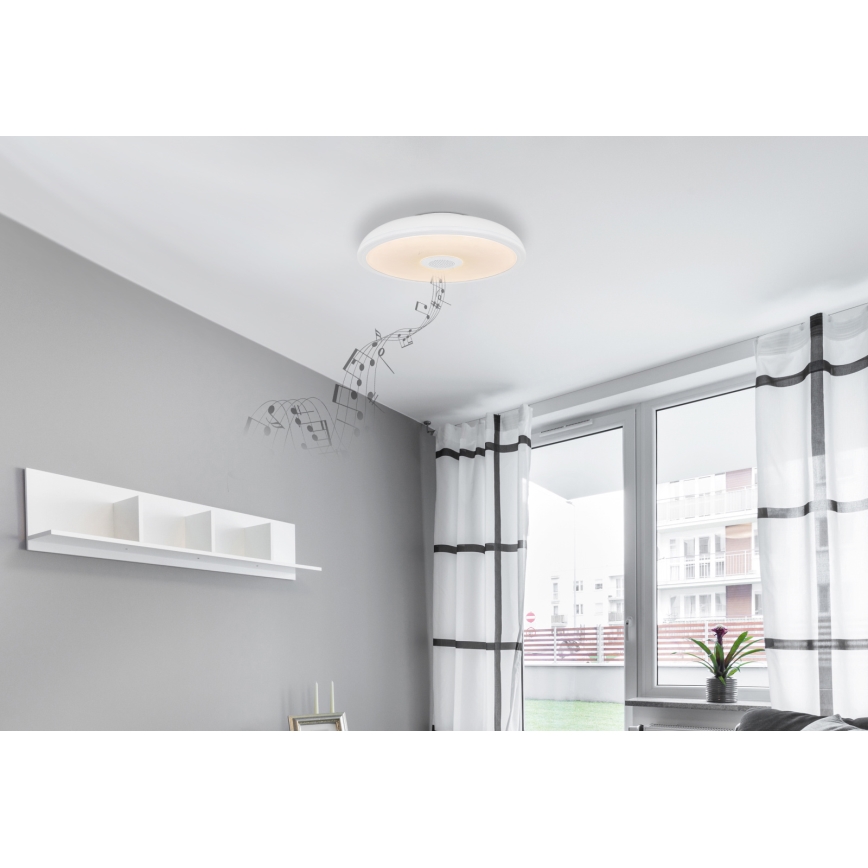 Globo - Luminaire à intensité variable RGBW salle de bain avec haut-parleur LED/18W/230V 3000-6500K IP44 + télécommande