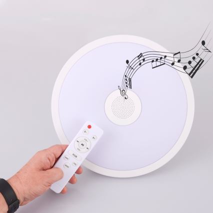 Globo - Luminaire à intensité variable RGBW salle de bain avec haut-parleur LED/18W/230V 3000-6500K IP44 + télécommande