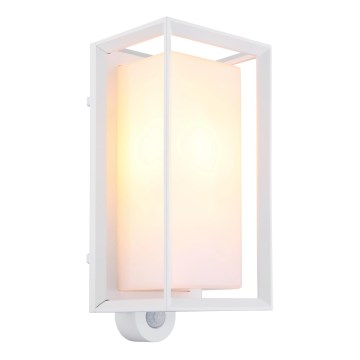 Globo - Outdoor-Wandleuchte mit Sensor 1xE27/60W/230V IP44 weiß