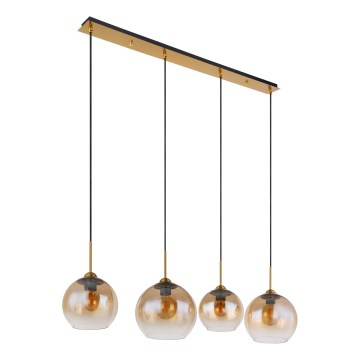 Globo - Pendelleuchte an Kabel 4xE27/60W/230V Messing