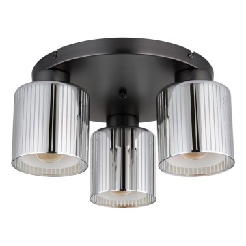 Globo - Plafoniera 3xE27/60W/230V cromo lucido Ø 34,5 cm