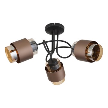 Globo - Plafoniera da soffitto 3xE27/40W/230V nero/bronzo
