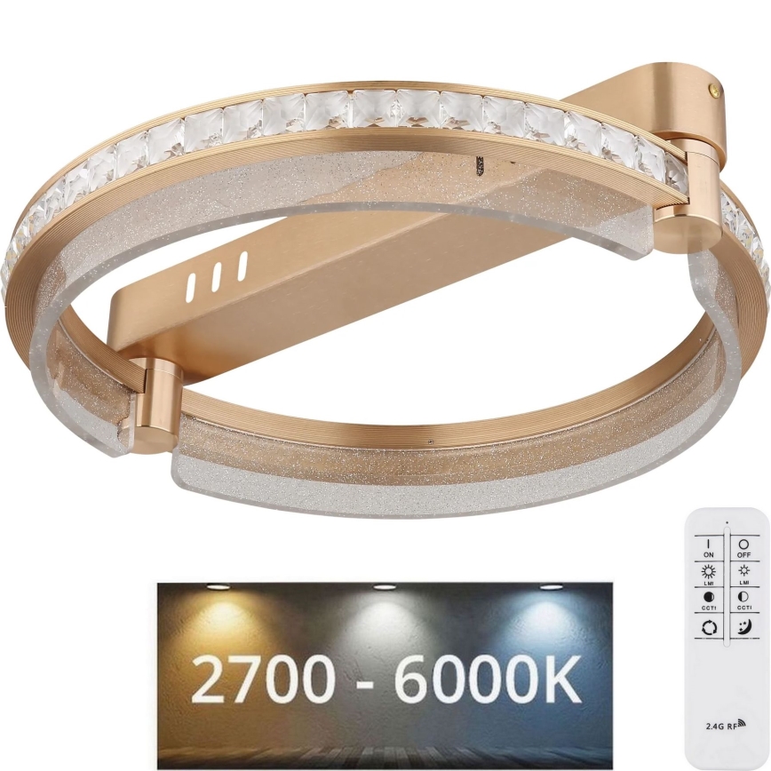 Globo - Plafonnier à intensité variable en cristal LED/36W/230V 2700K-6000K + télécommande