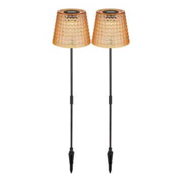 Globo - SET 2x Lampada LED solare LED/0,06W/3V IP44 arancione