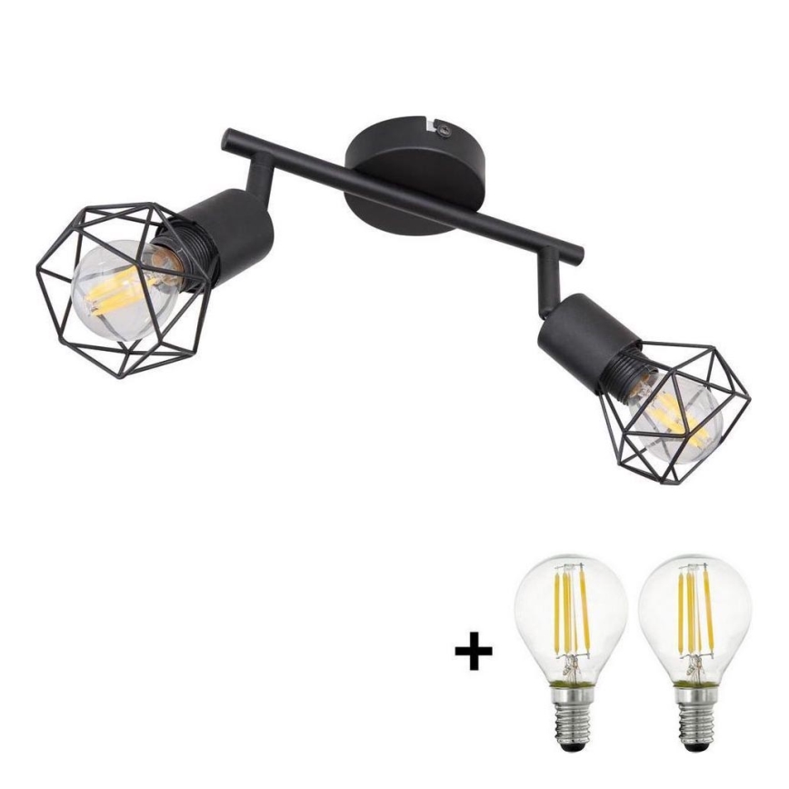 Globo - Spot LED 2xE14/6W/230V noir
