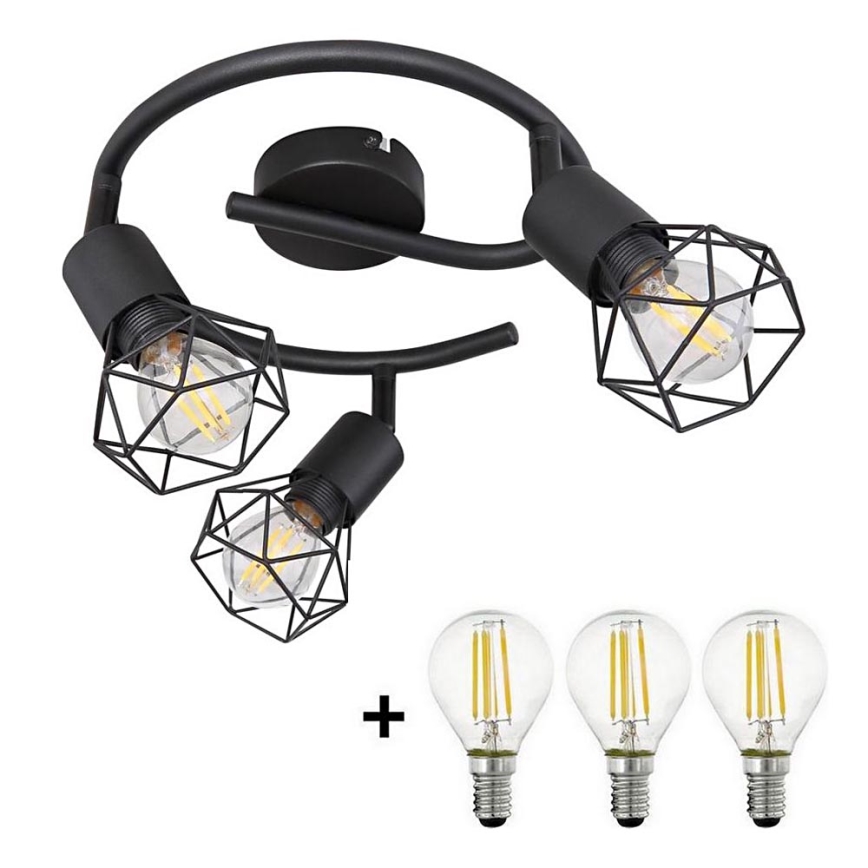 Globo - Spot LED 3xE14/6W/230V noir