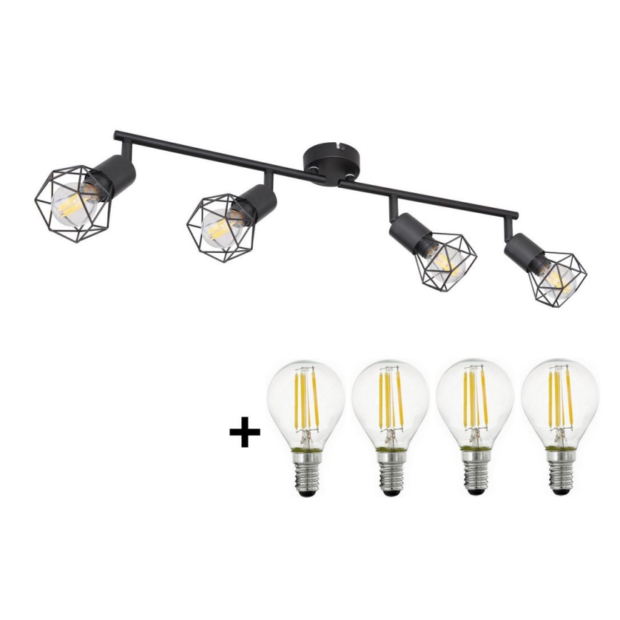 Globo - Spot LED 4xE14/6W/230V noir