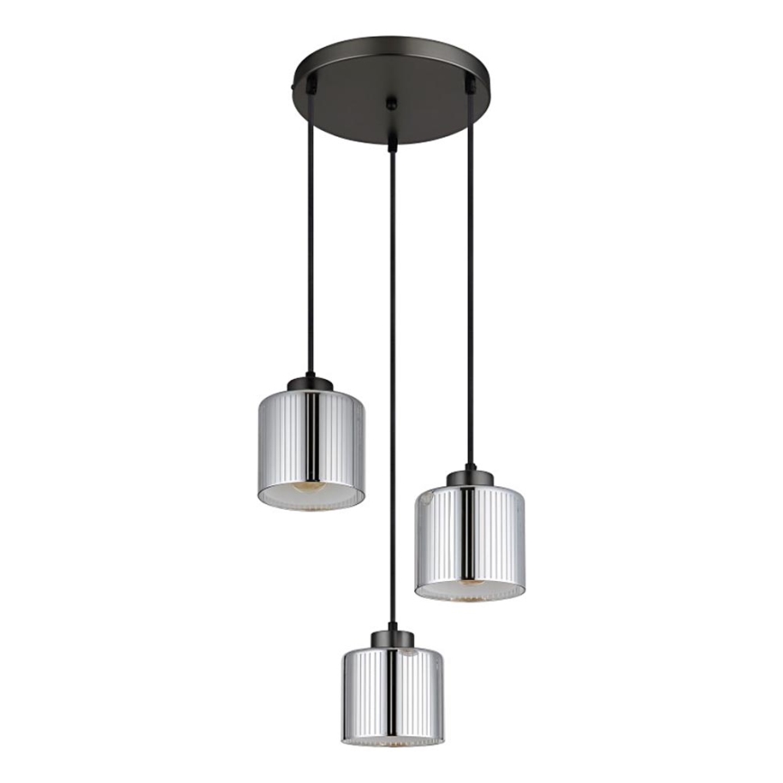 Globo - Suspension filaire 3xE27/60W/230V chrome brillant d. 33 cm
