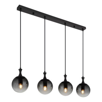 Globo - Suspension filaire 4xE27/10W/230V noir