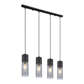 Globo - Suspension filaire 4xE27/25W/230V noir