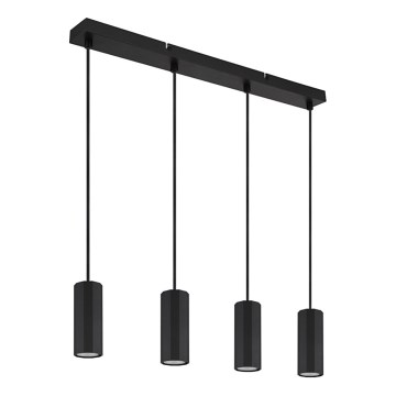 Globo - Suspension filaire 4xGU10/25W/230V noir
