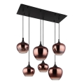 Globo - Suspension filaire 6xE27/40W/230V marron/fumé