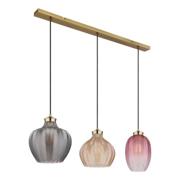 Globo - Suspension sur câble 3x E27/60W/230V