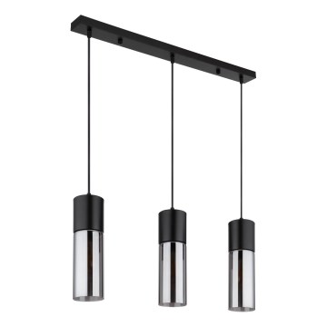 Globo - Suspension sur câble 3xE27/25W/230V noire