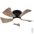 Globo - Ventilatore da soffitto dimmerabile a LED LED/10W/230V 3000-6500K marrone + telecomando