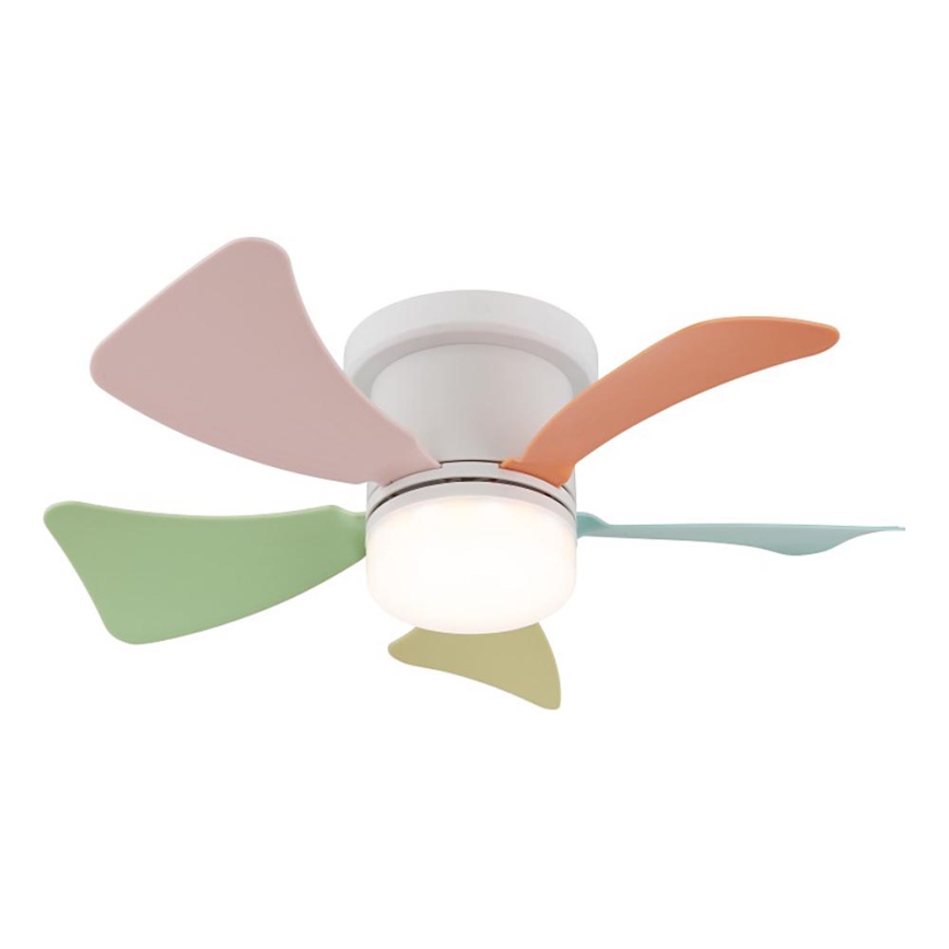 Globo - Ventilatore da soffitto dimmerabile con LED, 10W, 230V, 3000–6500K, multicolore + telecomando